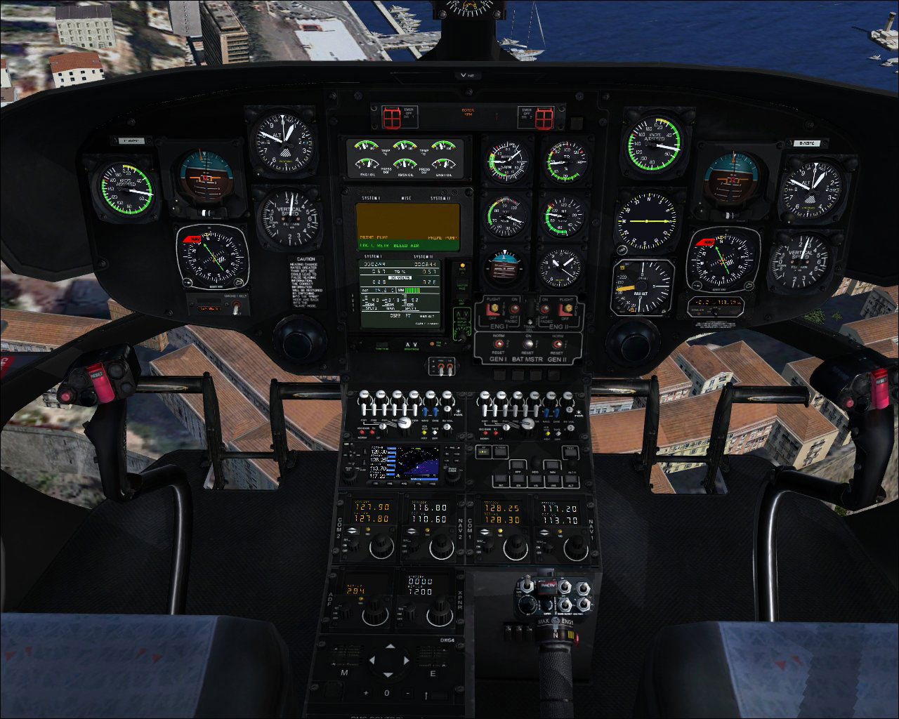 Full flight simulator with EC 135 helicopter cockpit (Thales