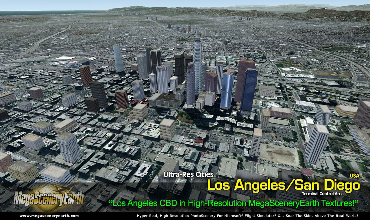 Los Angeles & San Diego Photoreal Scenery Ultra-Res Cities for FSX/P3D by PC Aviator